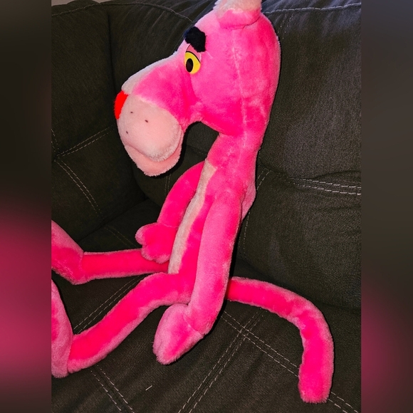 Vintage PINK PANTHER Plush Doll Large Plush 1980 Mighty Star Figure Toy - Picture 3 of 4